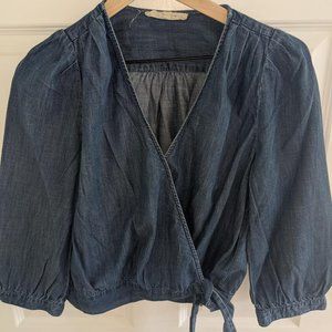 Madewell Denim Wrap Top